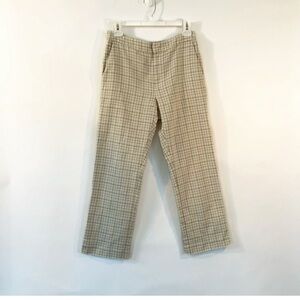 Joie Window Pane Cream Crop Pants Size 4 100% Cotton